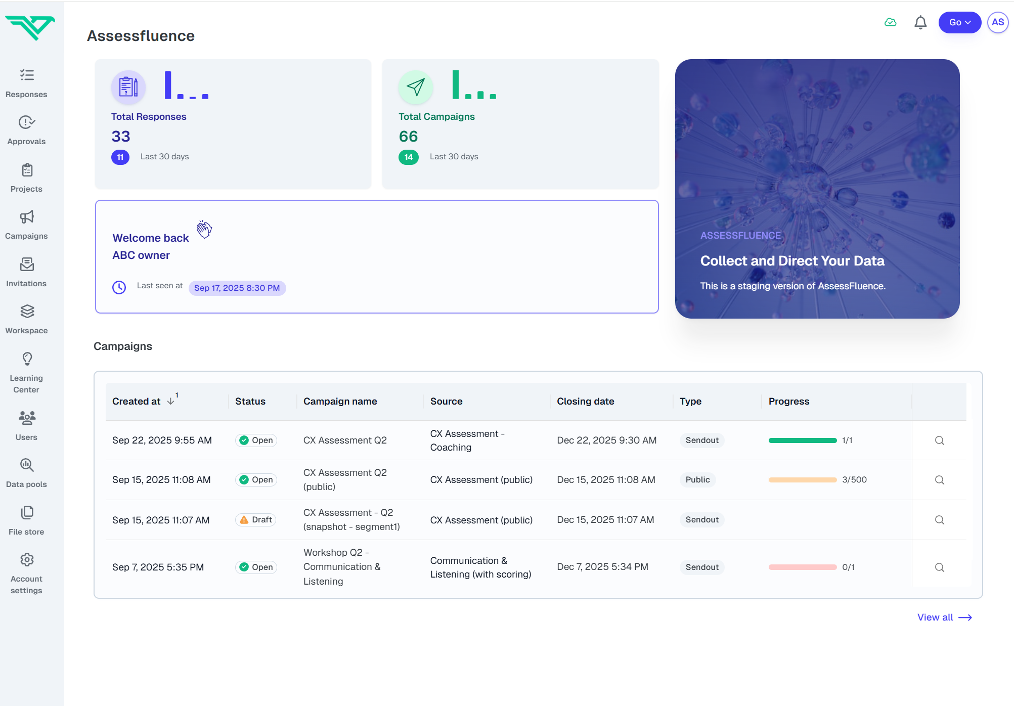 Application Dashboard Screenshot