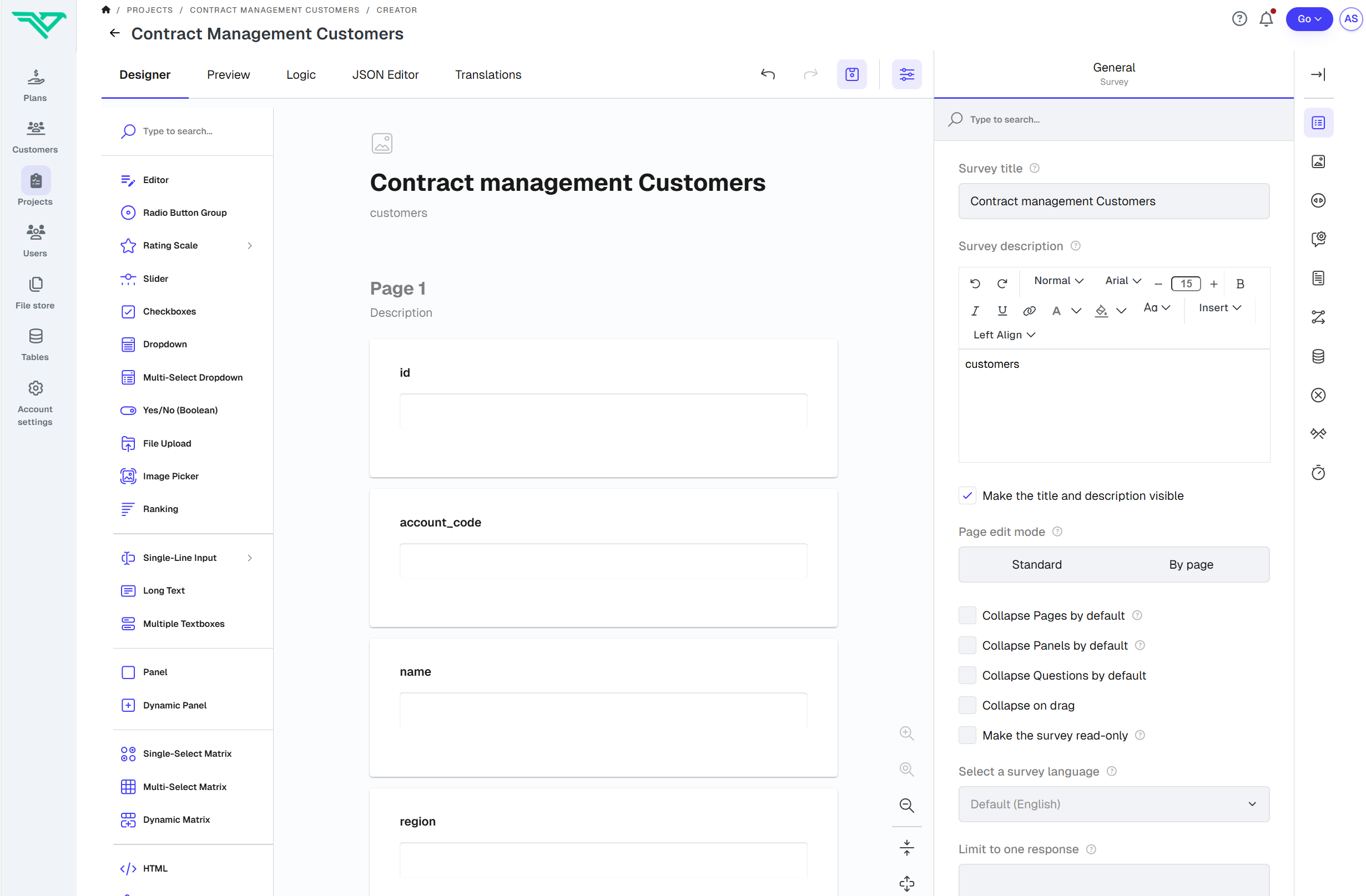 Contract Input Form